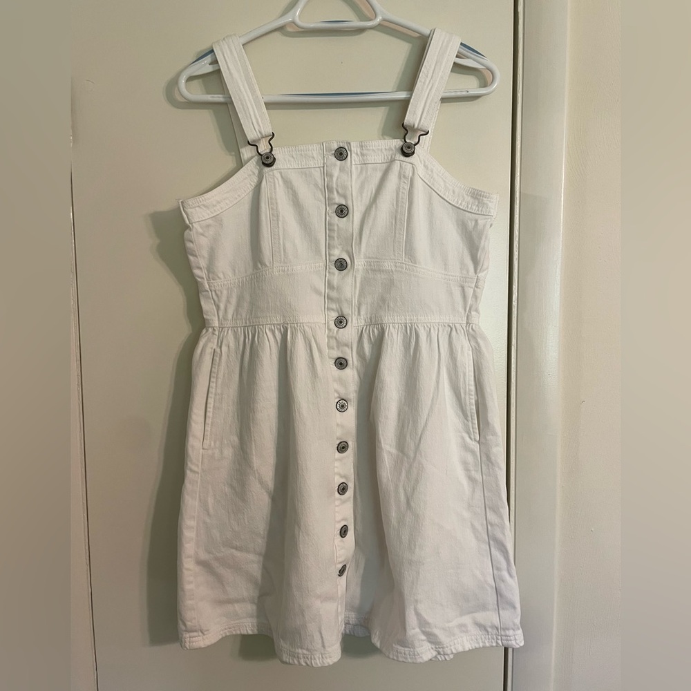 American Eagle white button front dress women’s Medium